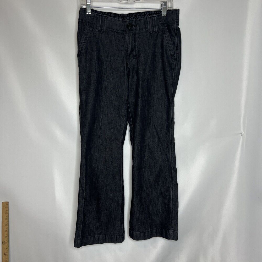 Lee No Gap Waistband Wide Leg Denim Light Black Gray Jeans Women's Waist 30”